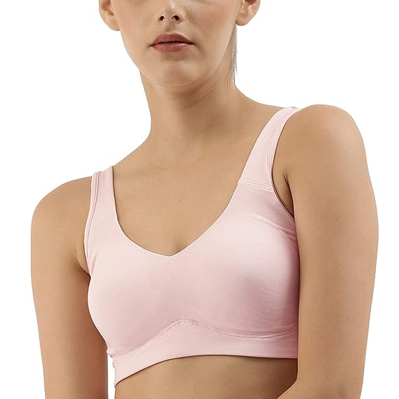 Enamor Easy Slip-On Cotton Beginner's Bra – Back Keyhole, Padded, Wirefree, Full Coverage | A106